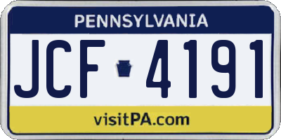 PA license plate JCF4191