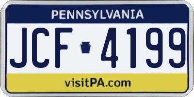 PA license plate JCF4199