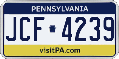PA license plate JCF4239