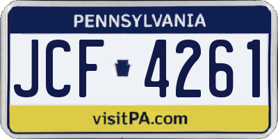 PA license plate JCF4261