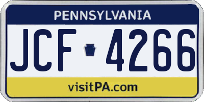 PA license plate JCF4266