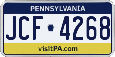 PA license plate JCF4268