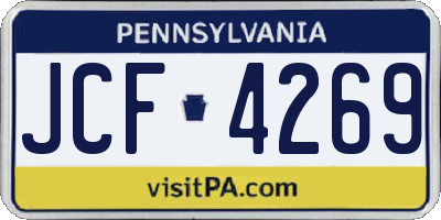 PA license plate JCF4269