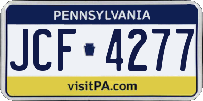 PA license plate JCF4277