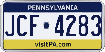PA license plate JCF4283