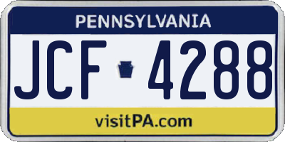 PA license plate JCF4288