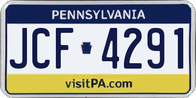 PA license plate JCF4291