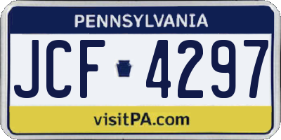 PA license plate JCF4297