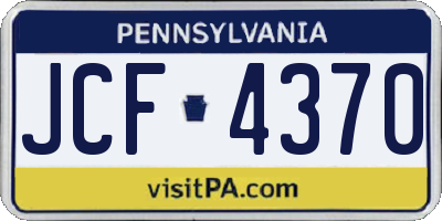 PA license plate JCF4370