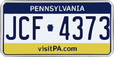 PA license plate JCF4373