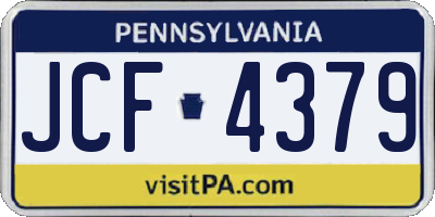 PA license plate JCF4379