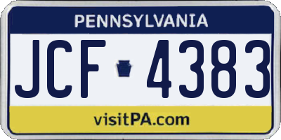 PA license plate JCF4383