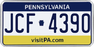 PA license plate JCF4390
