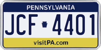 PA license plate JCF4401