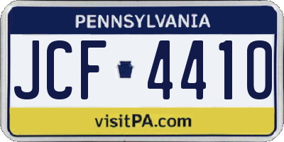 PA license plate JCF4410