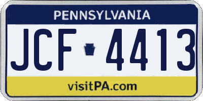PA license plate JCF4413