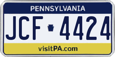 PA license plate JCF4424