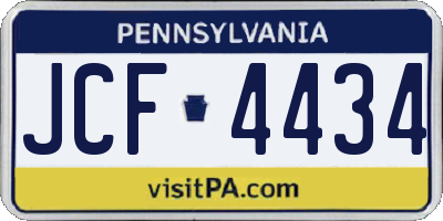 PA license plate JCF4434