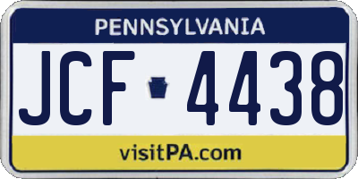 PA license plate JCF4438
