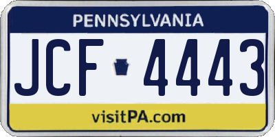 PA license plate JCF4443