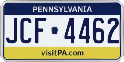 PA license plate JCF4462