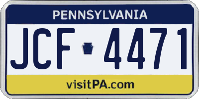 PA license plate JCF4471