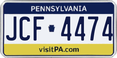 PA license plate JCF4474