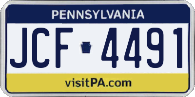 PA license plate JCF4491