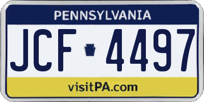 PA license plate JCF4497