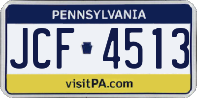 PA license plate JCF4513