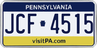 PA license plate JCF4515