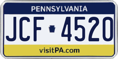 PA license plate JCF4520