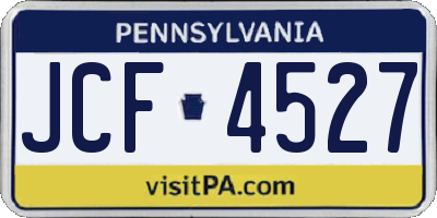 PA license plate JCF4527