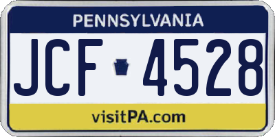 PA license plate JCF4528