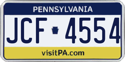 PA license plate JCF4554