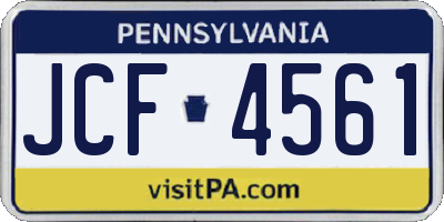 PA license plate JCF4561