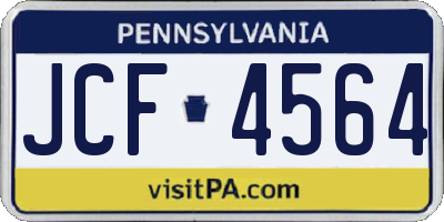 PA license plate JCF4564