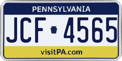 PA license plate JCF4565