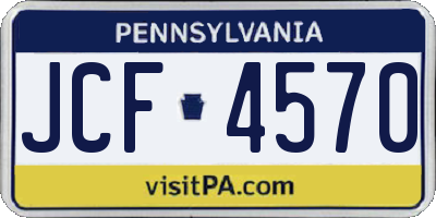 PA license plate JCF4570