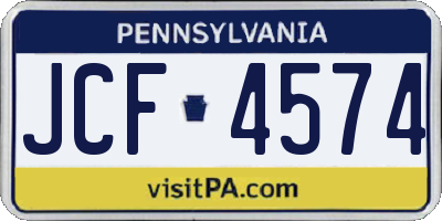 PA license plate JCF4574