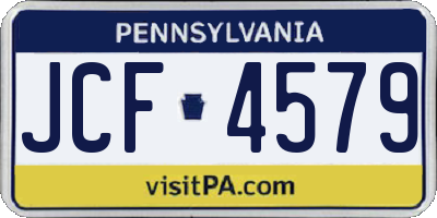 PA license plate JCF4579