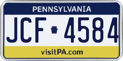 PA license plate JCF4584