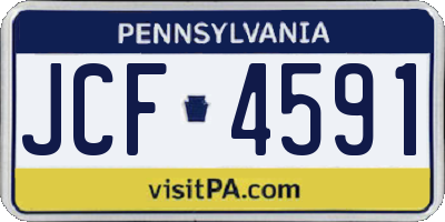 PA license plate JCF4591