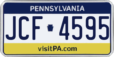 PA license plate JCF4595
