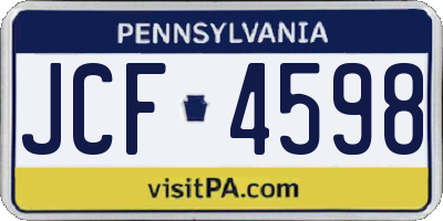 PA license plate JCF4598