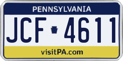 PA license plate JCF4611