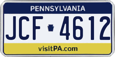 PA license plate JCF4612