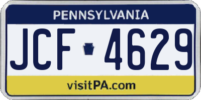 PA license plate JCF4629