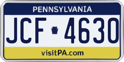 PA license plate JCF4630