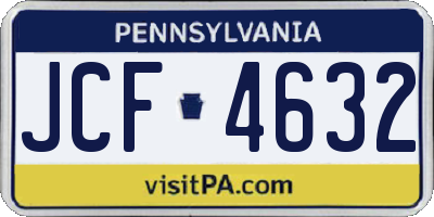 PA license plate JCF4632